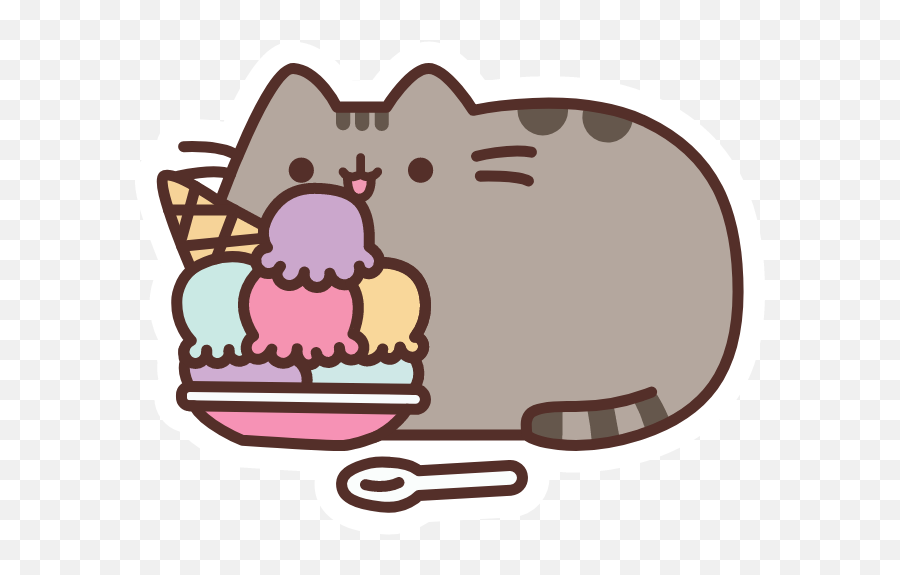 Pusheen Eating Ice Cream Pusheen - Ice Cream Pusheen Cat Emoji,Pusheen Emoticons For Android