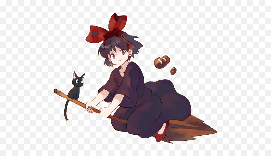 Studioghibli Ghibli Sticker - Witch Riding A Broom Anime Emoji,Ghibli Emoji Png