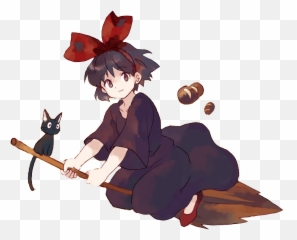 Studioghibli Ghibli Sticker - Witch Riding A Broom Anime Emoji,Ghibli Emoji Png