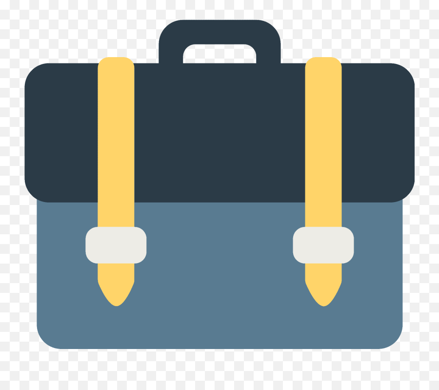 Briefcase Emoji Clipart - Maletin Emoji,Suitcase Emoticon White