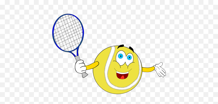 Tennis Sports Comic Character Comic Public Domain Image - Tennis Ball Cartoon Free Emoji,Pingu Emoticons