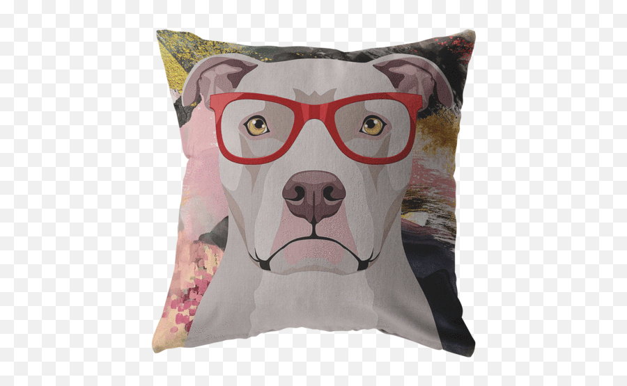 Brand New Hipster Pitties - Floppy Ears U0026 Cropped Ear Decorative Emoji,Dog Emoji Pillows