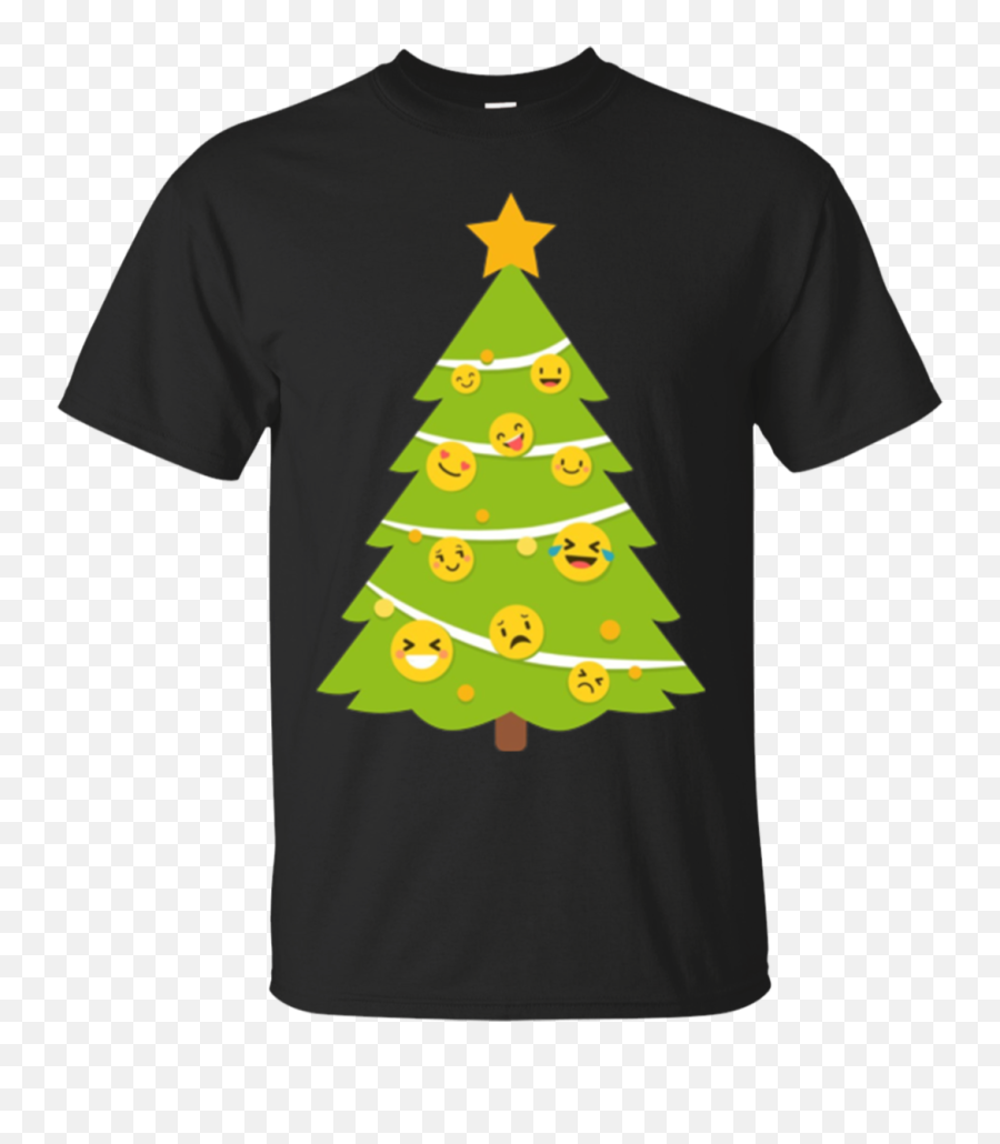 Emoji Christmas Tree T - Shirt Funny Emoticon Face Pine Amorzo,Christmas Three Emoticon