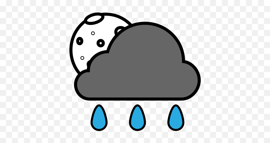 Heavy Rain Night Cloud Moon Free Icon - Iconiconscom Emoji,Storm Cloud Emoji