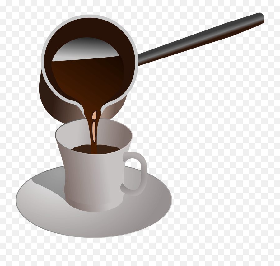 Turkish Coffee Being Poured Into A Cup On A Saucer Clipart - Coffee Turkey Png Emoji,Turkish Emoji