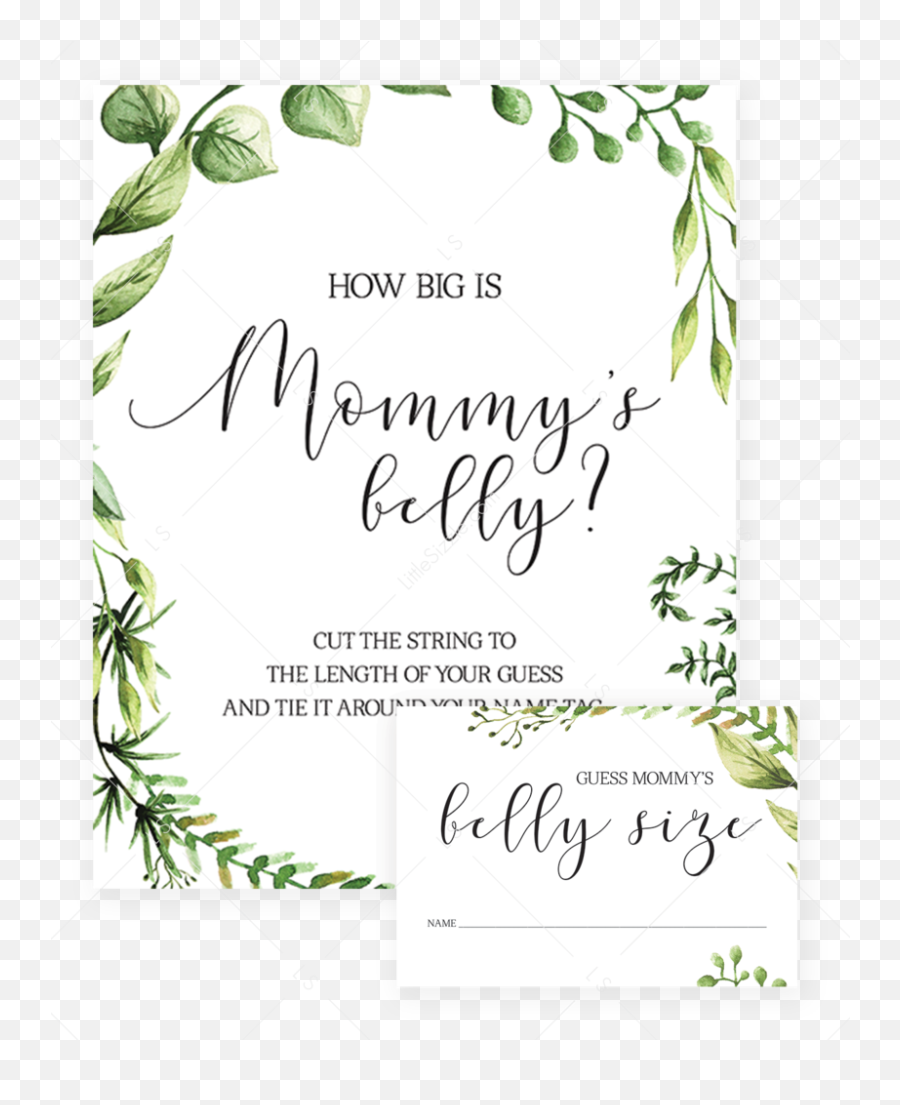 Greenery Baby Shower Dont Say Baby Game - Big Is Belly Free Printable Emoji,Guess The Emotion Game