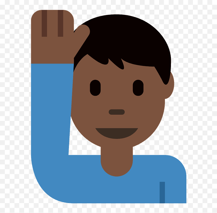 Man Raising Hand Emoji Clipart Free Download Transparent - Black Shrugging Shoulders Emoji,Frown Shrug Emoji