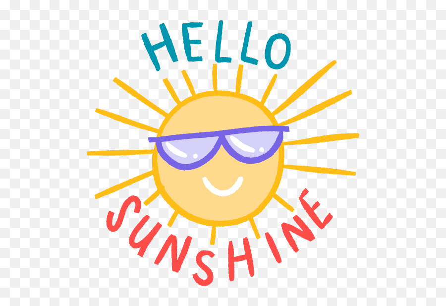Hello Sunshine Graphic - Vector Old School Logo Emoji,Sunshine Emoticon