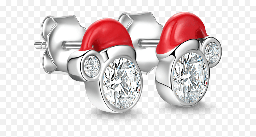Christmas Hat Stud Earrings Platinum Plated Silver - Solid Emoji,Luggage Tag With Emojis