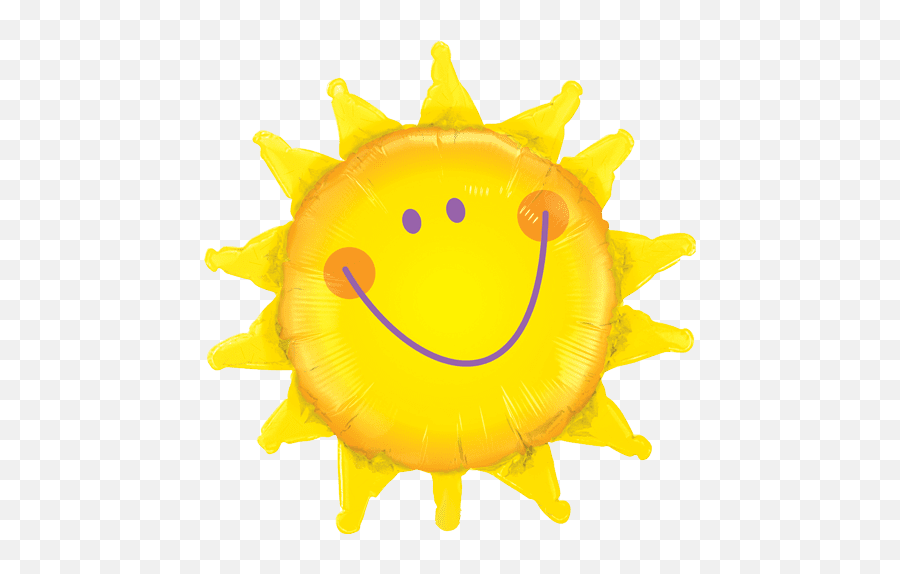 35 Radiant Sun Foil Balloon - Natural Sources Of Light Cartoon Emoji,Emoticons Foil Balloons