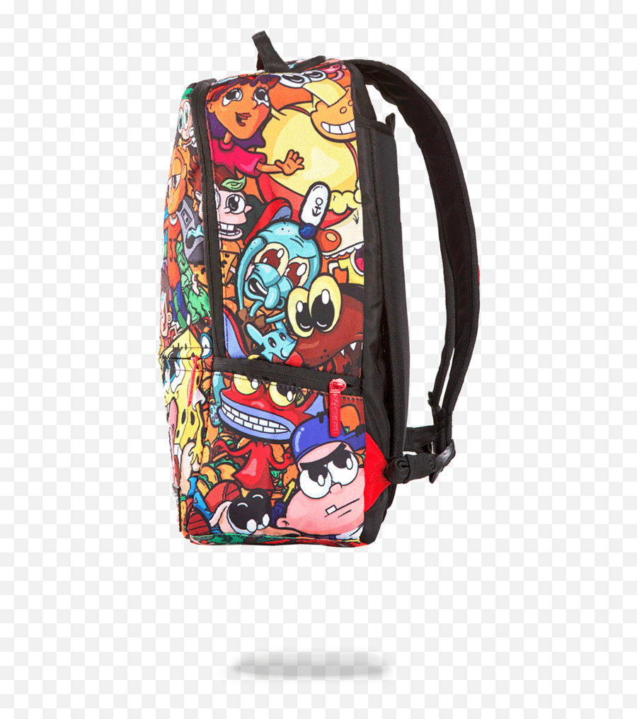 Nickelodeon Backpack Backpack - Sprayground Anime 90s Nickelodeon Backpack Emoji,Tie Dye Bookbags With Emojis On It That Comes With A Lunchbox