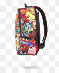 Nickelodeon Backpack Backpack - Sprayground Anime 90s Nickelodeon Backpack Emoji,Tie Dye Bookbags With Emojis On It That Comes With A Lunchbox