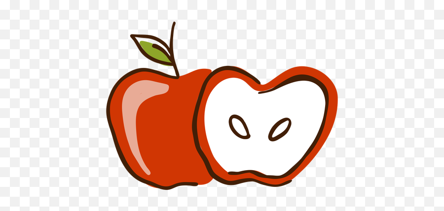 Apple Cut Hand Drawn - Fresh Emoji,Emojis Librospng