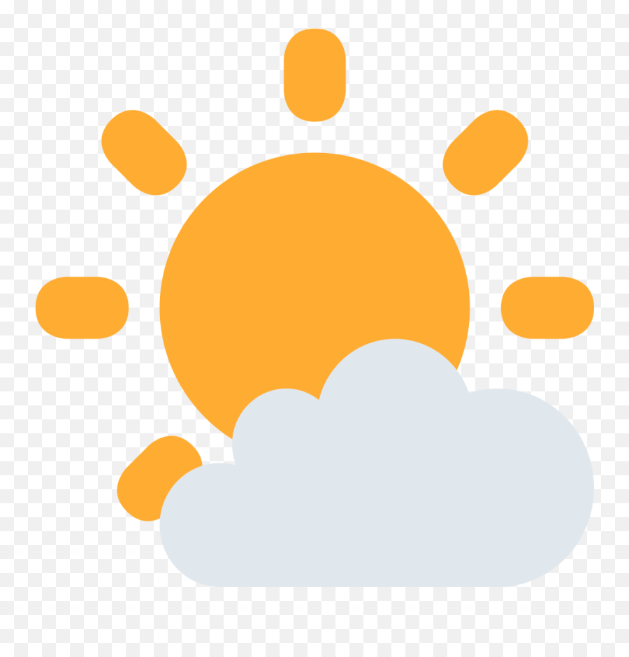 Sun Behind Small Cloud Emoji - Sun With Small Cloud Emoji,Tiny Sunshine Emoji