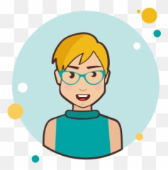Rubia Pelo Corto Señora Con Azul - Emoji Chica Rubia Pelo Corto,Imagenes De Emoticon Con Lentes