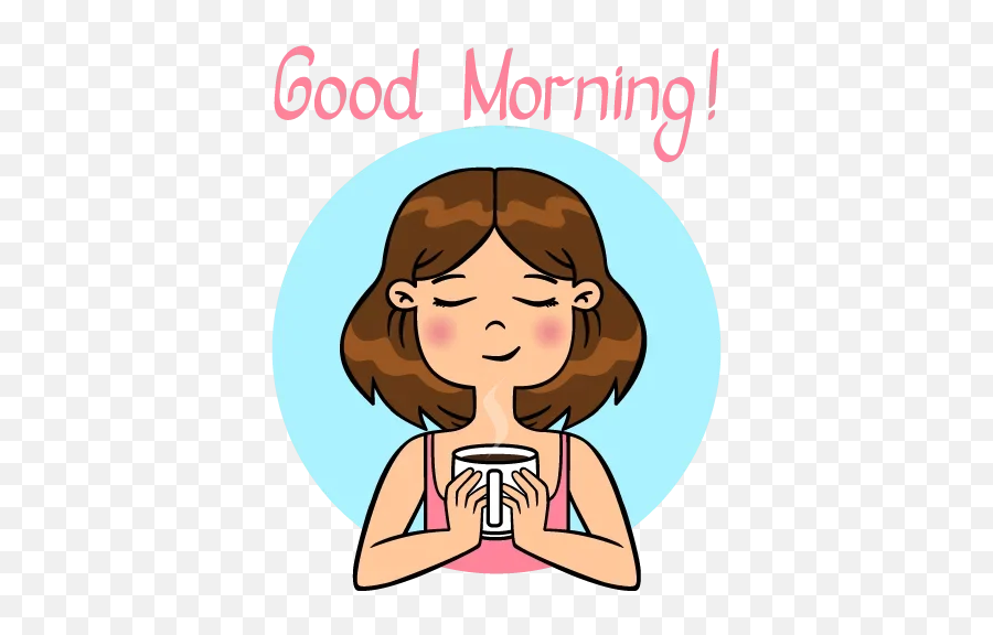 Good Morning Telegram Stickers - Cartoon Lady Good Morning Emoji,Good Morning Emojis Copy Paste