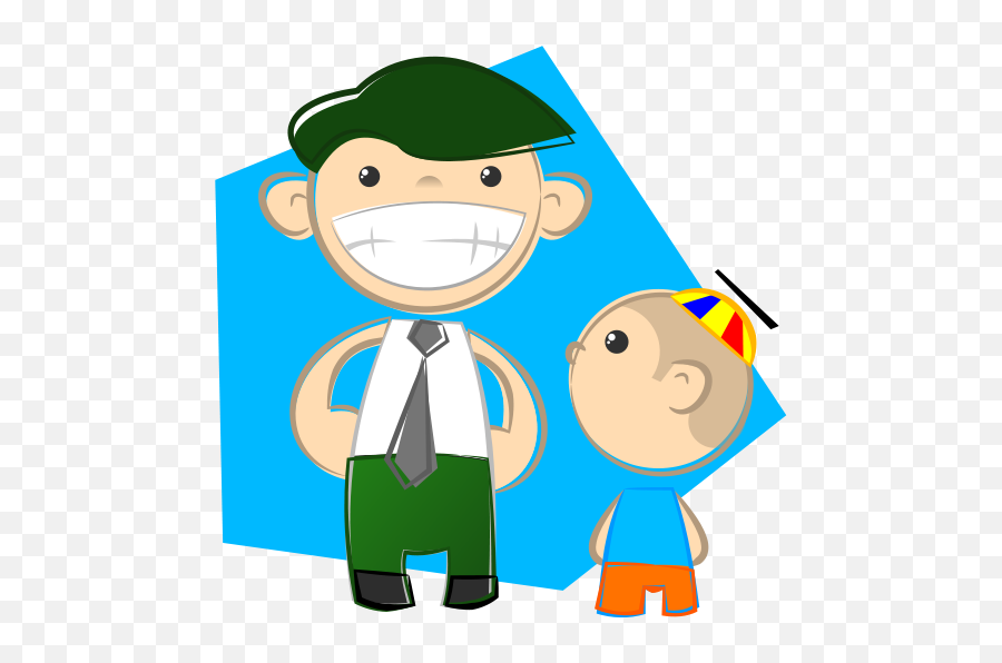 Free Clip Art Dad And Son By Nanozero87 - Carta Para El Dia Del Padre Abuelo Emoji,Triquetra Emoticon