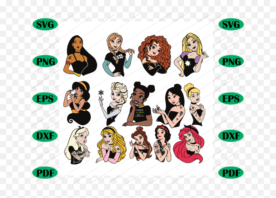 Disney Princess Bundle Trending Svg By Ellhow Aones Shop Emoji,Game For Emotion Are U In Disney Princess