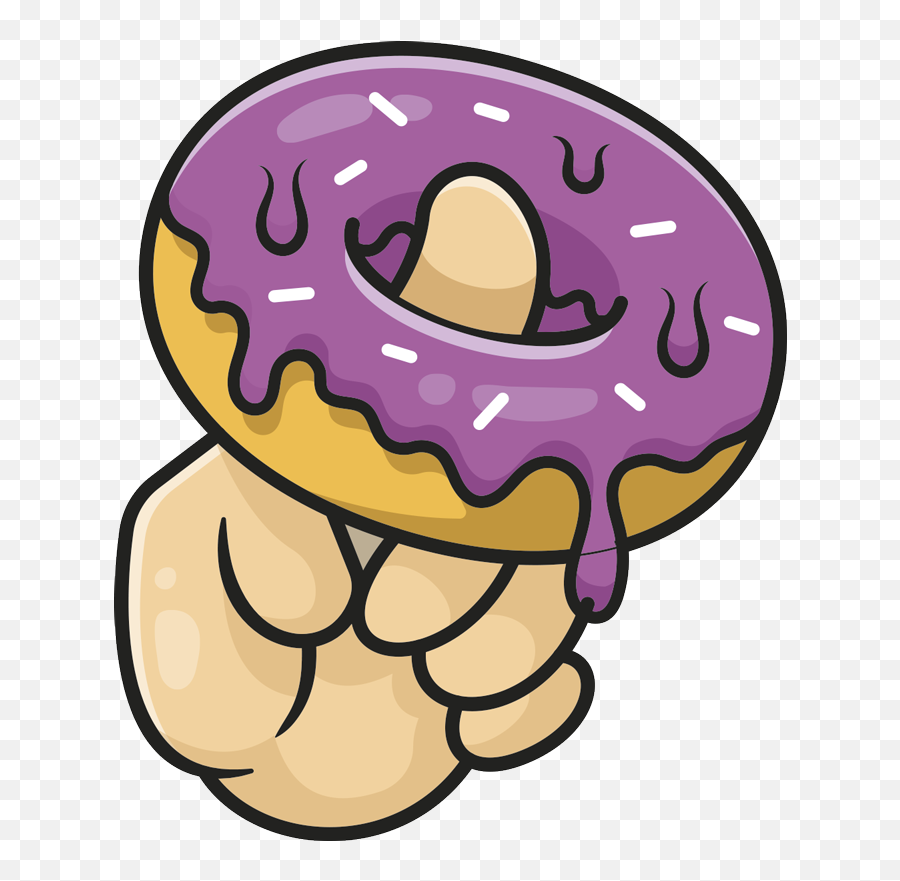 Finger And Donut Cartoon Custom T - Shirt Tenstickers Emoji,Shut Up Finger Emoji