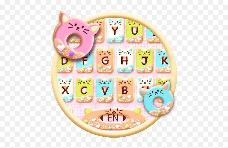 2021 Colorful Donuts Button Keyboard Theme Pc Android - Girly Emoji,How To Get Rid Of Unicorn Emojis
