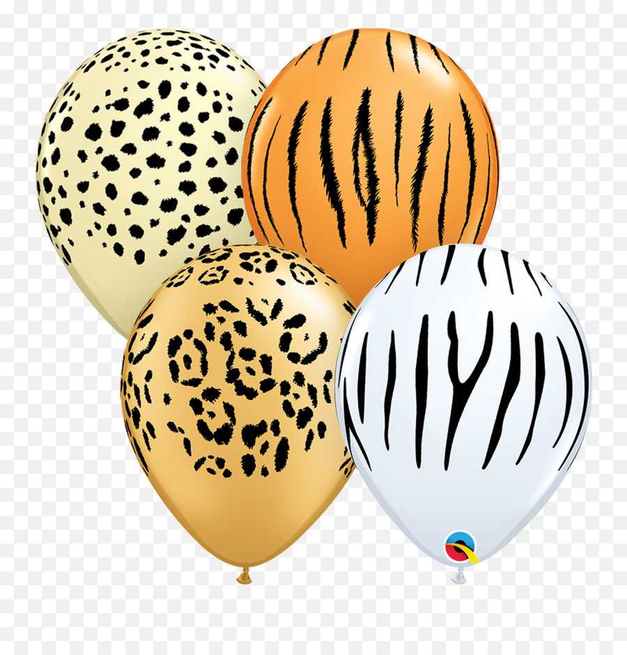 11q Assorted Animal Safari Print 50 Count - Havinu0027 A Pink Animal Print Balloons Emoji,Emoji Balloons Wholesale