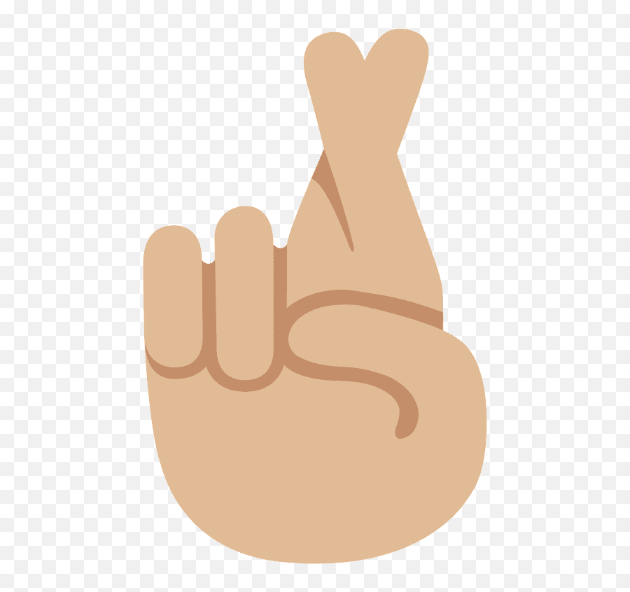 Tono De Piel Claro Medio Dedos Cruzados - Small Fingers Crossed Emoji,Dedo Medio Emoji