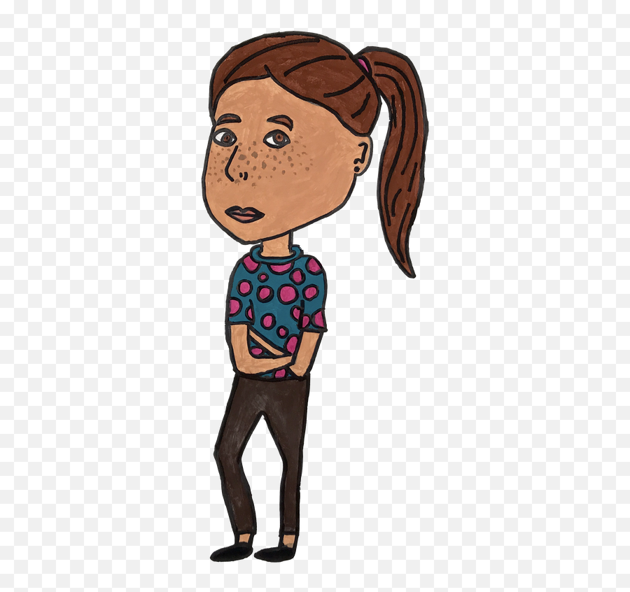 Bobblehead - Girly Emoji,Mixed Emotions Cartoon Drawing