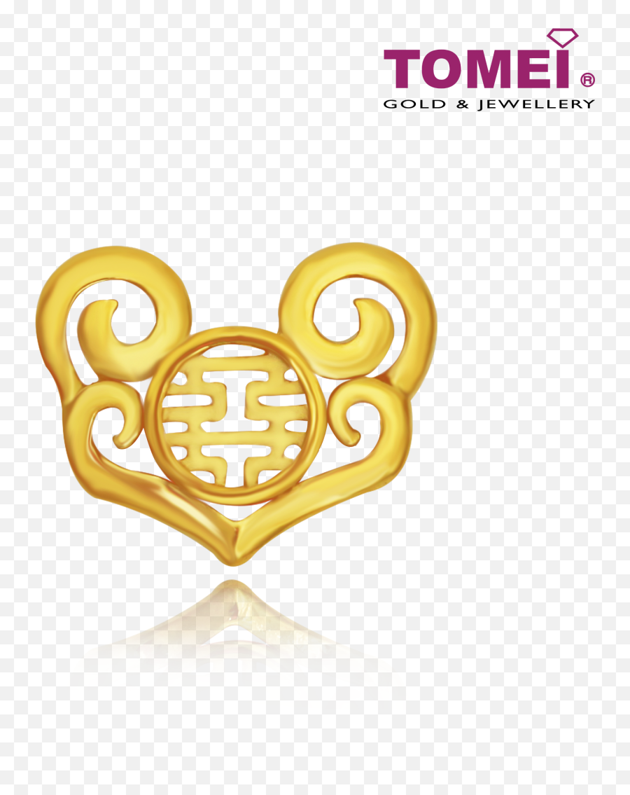 Ruyi Charm Double Happiness Wedding Collection Tomei Yellow Gold 916 22k Tm - Yg0626p1c Tomei Jewellery Emoji,Emoji Charms