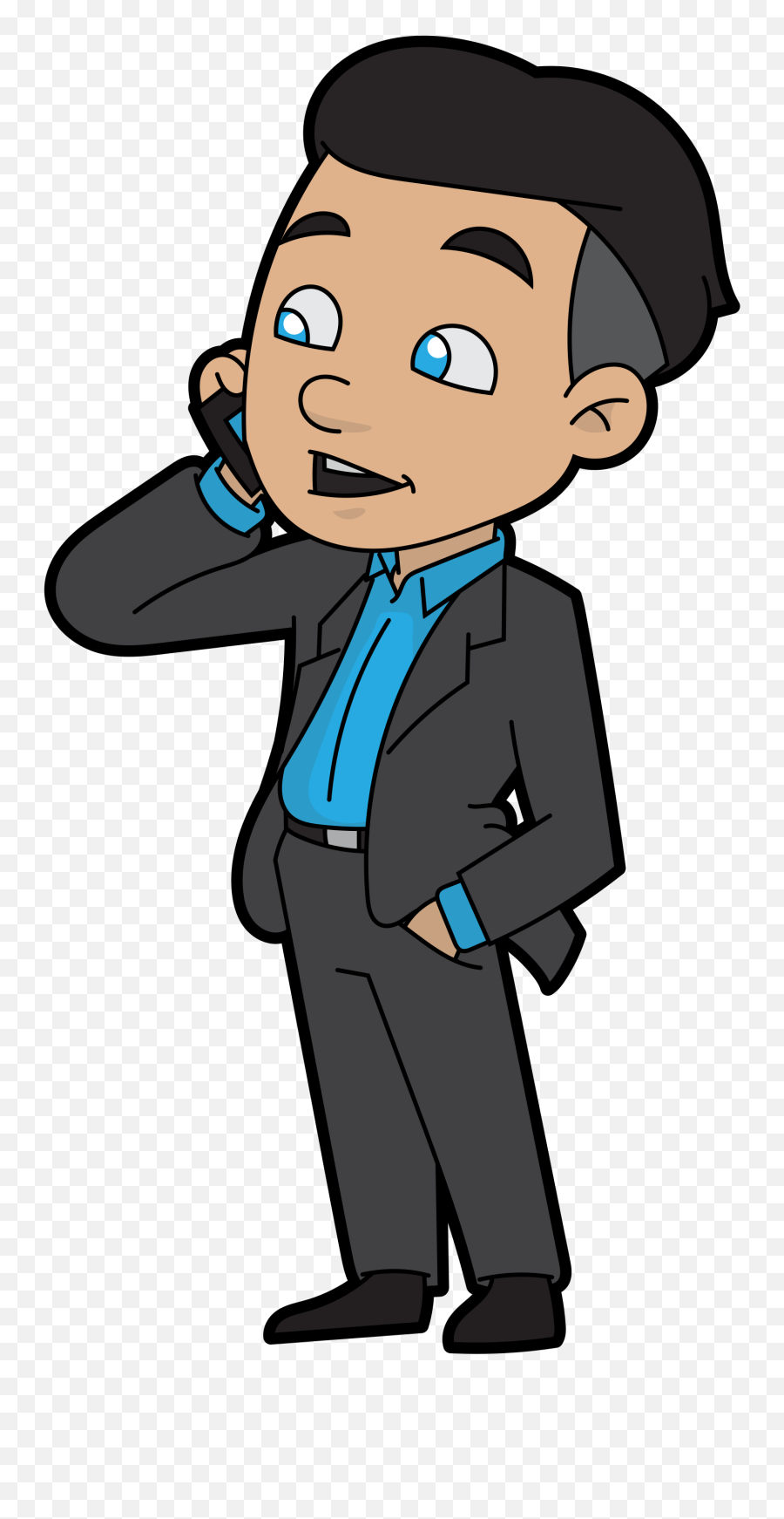Phone Clipart Businessman Phone - Cartoon Man On The Phone Emoji,Businessman Emoji
