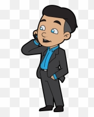 Phone Clipart Businessman Phone - Cartoon Man On The Phone Emoji,Businessman Emoji