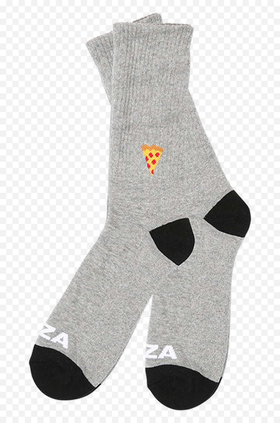 Pizza Emoji Crew Socks Grey Black 1 Pair - Unisex,Pizza Emojis Transparent