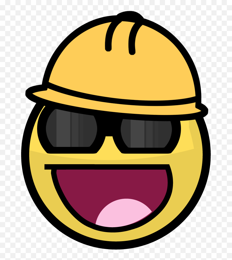 Funny Emoticons - Smiley Face With A Hard Hat Emoji,Awesome Emoji