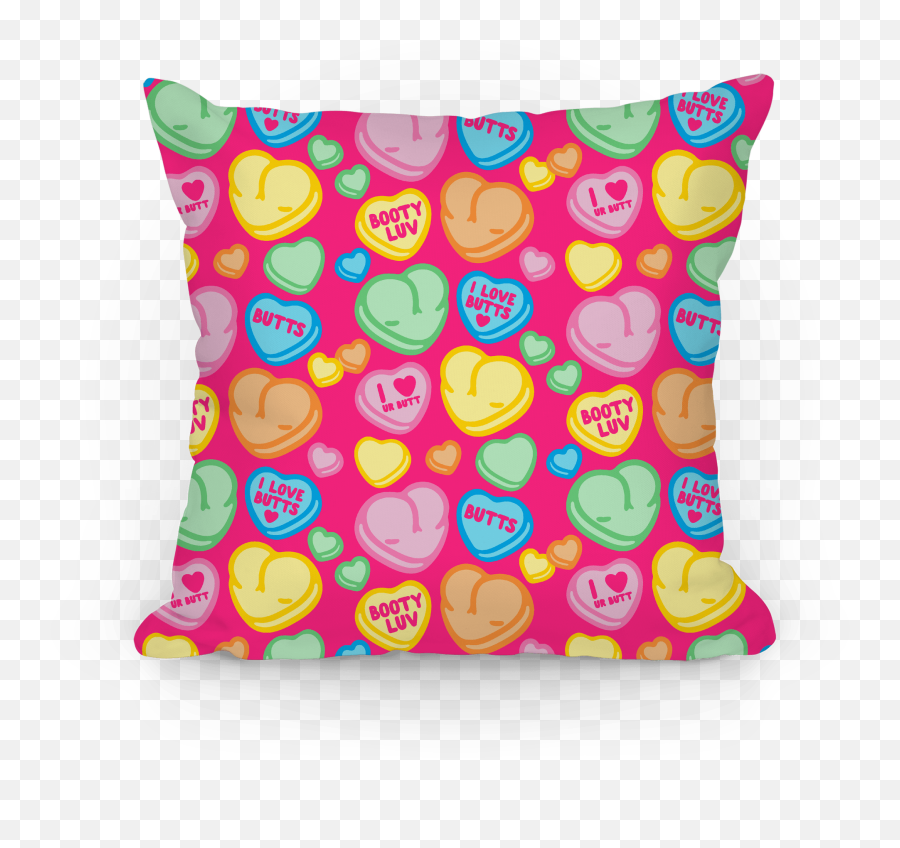 Candy Heart Butts Pillows Lookhuman - Happy Emoji,Emoticon Pillow