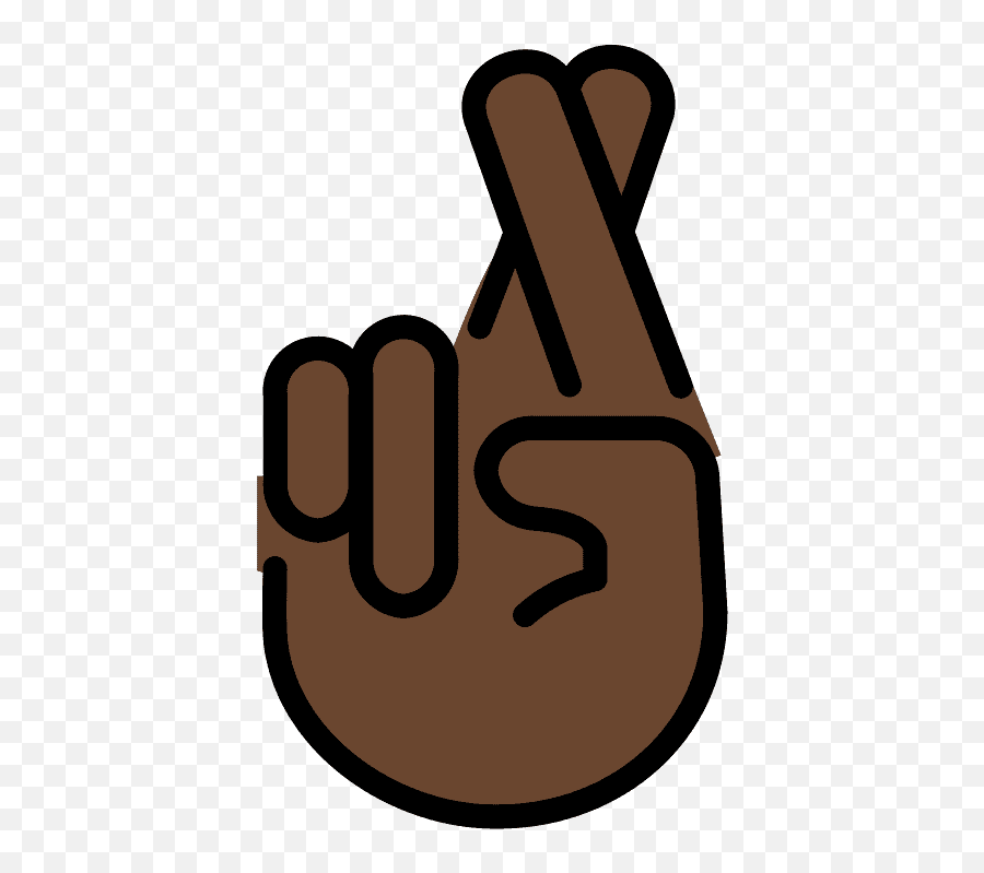 Dark Skin Emoji - Transparent Brown Cross Fingers Clipart,Fingers Crossed Emoji Transparent