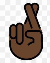 Dark Skin Emoji - Transparent Brown Cross Fingers Clipart,Fingers Crossed Emoji Transparent