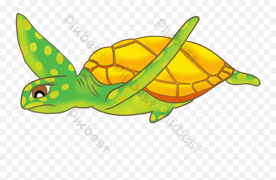 Yellow Sea Turtle Cartoon Summer Hd - Tortoise Emoji,Sea Turtle Emoticon