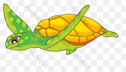 Yellow Sea Turtle Cartoon Summer Hd - Tortoise Emoji,Sea Turtle Emoticon