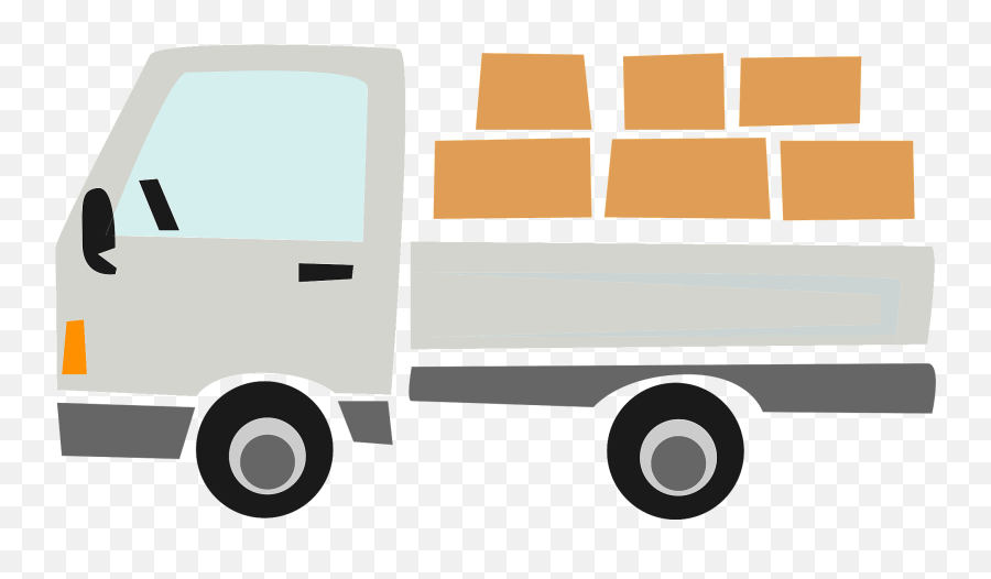Pick Up Truck With A Load Clipart - Truck Clipart Open Back Emoji,Semi Truck Emoji