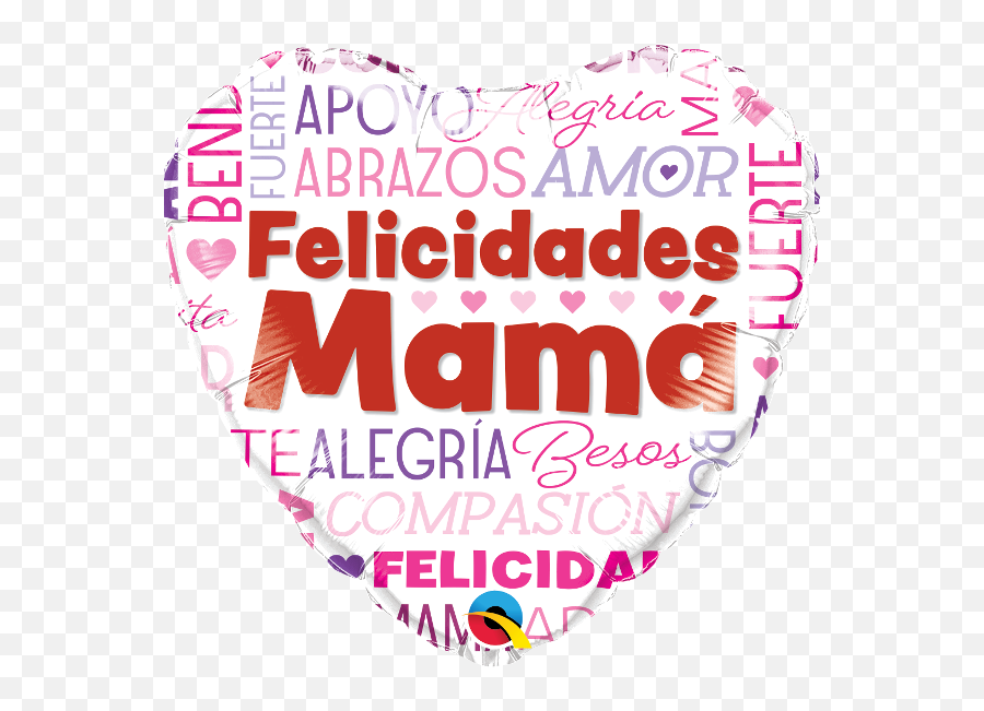 18 Heart Felicidades Mama Words Foil Balloon Bargain Emoji,Precisous Hearts Emoji