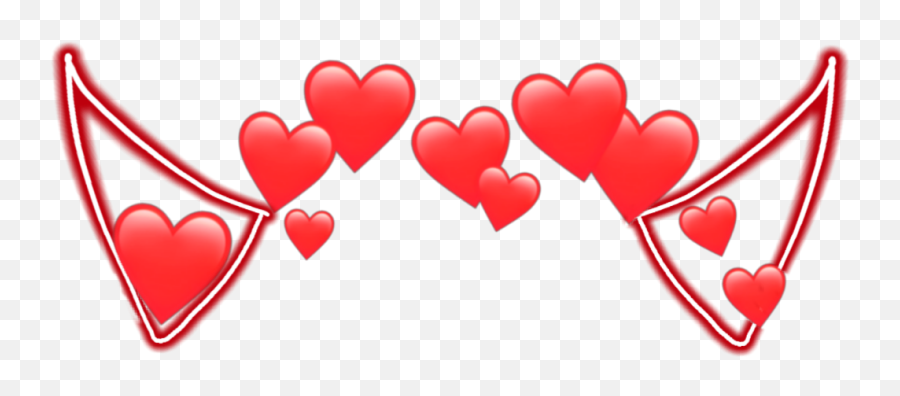 Devil Horn Horns Devilhorns Heart Red Heart - Transparent Background Blue Heart Transparent Emoji,Horn Emoji