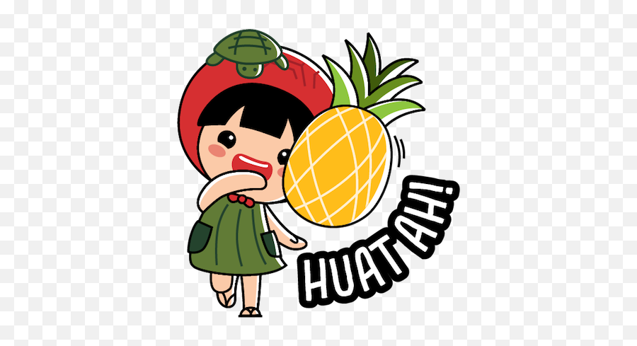 Ang Ku Kueh Girl Stickers By Ang Ku Kueh Girl Pte Ltd Emoji,Iphone Emojis Pineapple