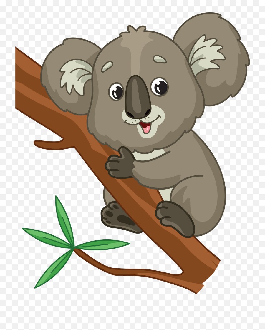 Koala Hugging A Branch Clipart Free Download Transparent Emoji,Cute Koala Emojis