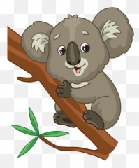 Koala Hugging A Branch Clipart Free Download Transparent Emoji,Cute Koala Emojis
