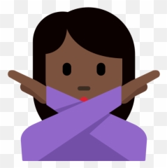Woman Gesturing No Emoji With Dark Skin - Happy,Woman Crossing Arms Emoji