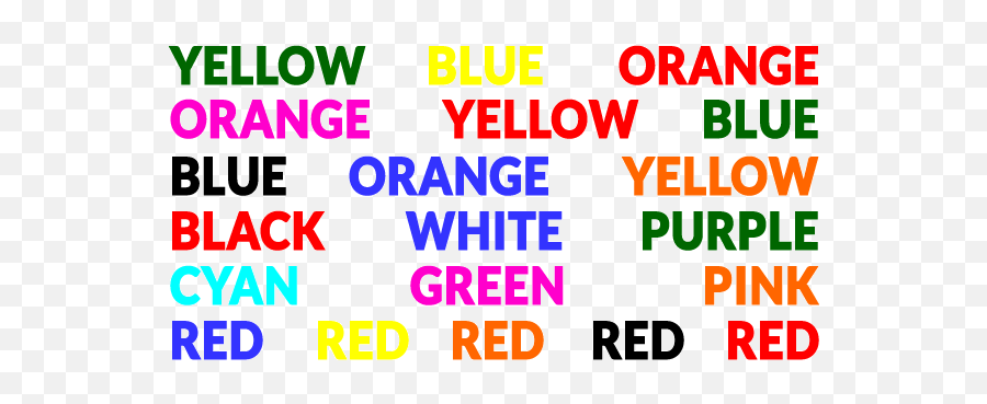Say The Color Not The Word Psych 256 Cognitive Psychology - Say The Color Fast Emoji,Color Theory Color Emotions Cyan
