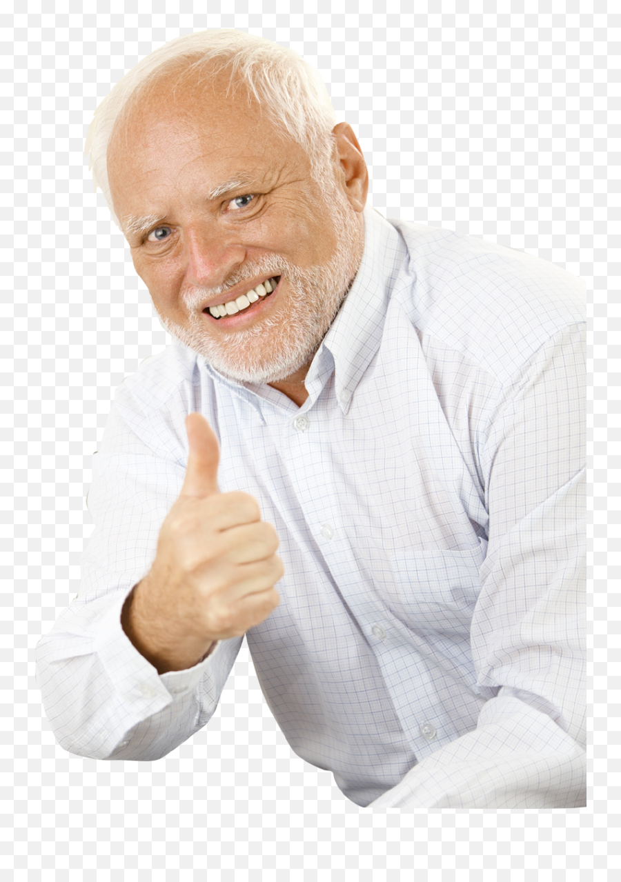Meme Man - Harold Thumbs Up Png Download Original Size White Hair Man Meme Emoji,Thumbs Up Emoji Png