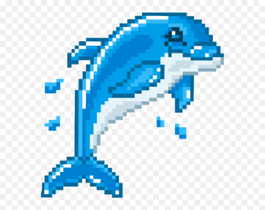 Golfinho Pixel Cute Dolphin Sticker - Kawaii Dolphin Transparent Gif Emoji,Type Dolphin Emoji On Fb