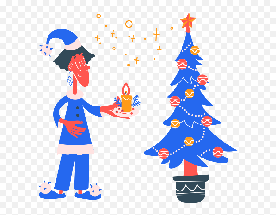 Christmas Evening Clipart Illustration - Christmas Illustrations Emoji,Cool Guy Emoticons Christmas Ornaments