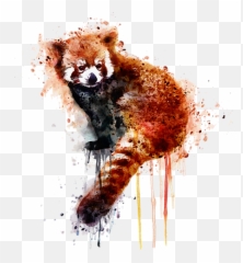 Watercolor Red Panda Bear Cute Animal Art Fleece Blanket For - Art Red Panda Emoji,Red Panda Emojis For Facebook