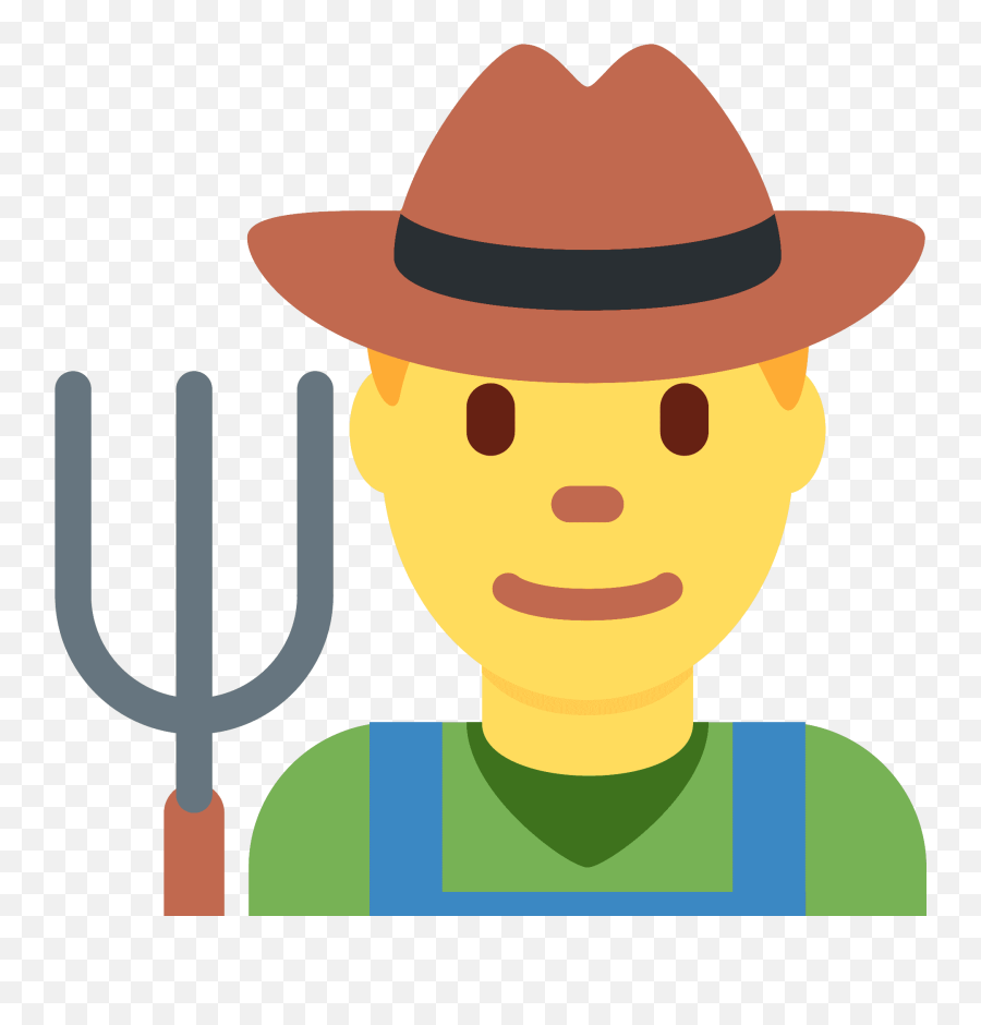 Man Farmer Emoji Clipart Free Download Transparent Png,Iphone Emoticon Cowboy Hat